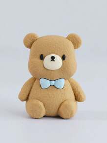 1pc Pink Dress, Blue Bowknot Bear Ornament, Cute Baby Shower Cake Topper For Boy Or Girl Birthday Decoration, Baby Shower Party Decoration - Multicolor - View 4