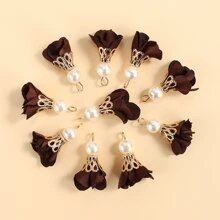 10 chiếc 28*14mm nhiều màu sắc ngọc trai giả tua rua mặt dây chuyền làm đồ trang sức vòng tay vòng cổ bông tai vật dụng thủ công tự làm - Tua hoa ngọc trai - Xem 11