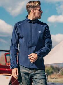 男士夏季轻便透气户外防晒夹克 - 拉链口袋外套，适合徒步旅行、钓鱼、户外活动 - 藏蓝色 - 查看 6