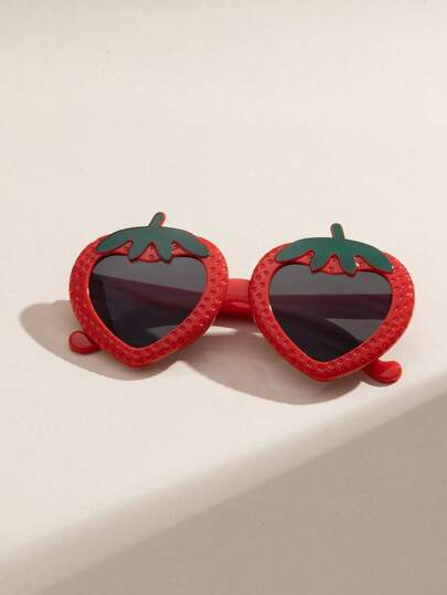 1 件儿童草莓装饰时尚 PC 眼镜