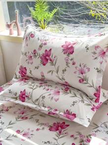 3 Pieces Set Reactive Printed Soft Fitted Sheet With 2 Pillow Covers