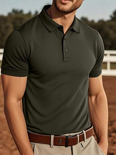 男士休闲纯色短袖 Polo 衫，百搭