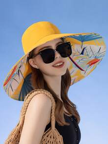 JOYLORD 1 chiếc mũ tai bèo hai mặt dành cho nữ, vành rộng, mũ chống nắng mùa hè, mũ thời trang chống tia UV. - A - Xem 8