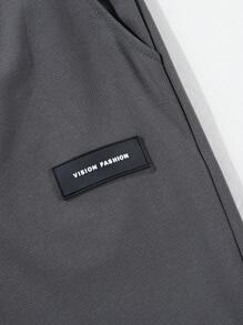 男士简约灰色抽绳腰休闲裤 - 灰色 - 查看 9