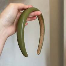 抹茶绿漆皮头带，韩式优雅日常佩戴，修身外观