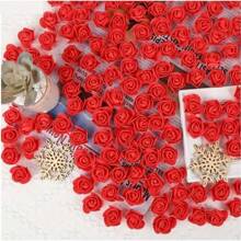 50 piezas de flores de espuma decorativas falsas surtidas de rosas, osos de peluche, unicornios y corazones de 3.5cm, materiales DIY