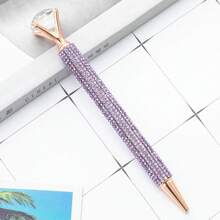 1-4pcs Creative Colorful Metal Sparkling Diamond-Embellished Ballpoint Pens With Retractable Nib, Suitable For School Office Writing Work, School Stationery, Gifts,Back To School .For Birthday Wedding Valentine's Day Gift
