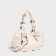 2025 新款女士白色波士顿立方体手提包，休闲时尚手提单肩斜挎包