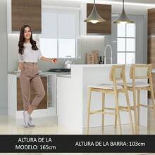 Isla De Cocina Con Encimera Y Mostrador Madesa Glamy Color Blanco Marrón 01 - Blanco y Marrón - Ver 4
