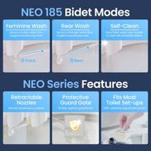 LUXE Bidet NEO 185 - Self-Cleaning, Dual Nozzle, Non-Electric Bidet Attachment For Toilet Seat, Adjustable Water Pressure, Rear And Feminine Wash (Blue, White, Rose Gold, Pearl Gray) - 金色 - 查看 4