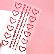 Rote Herz-Diamant-Strasssteine für das Gesicht, glitzernde Kristall-Acryl-Juwelen Aufkleber für Körper, Nägel, elektronische Musikfestivals, Hochzeit, Make-up Schönheitszubehör, transparente Perlen