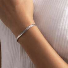 MONALLY 1条18K镀金奢华魅力刀锋链手链，不锈钢女士首饰，时尚礼物，适合情人节、中国新年、母亲节