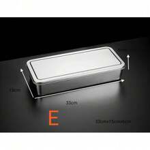 不锈钢提拉米苏托盘、长方形盘子、蛋糕和甜点盛放容器 - 銀色 - 查看 20