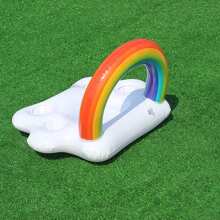 1pc Rainbow Cloud Floating Drink Holder, Inflatable Cup Holder For Adult Swimming Pool, Drink Float, Pool Party Accessories, Beach Essentials, Beach Accessories - Multicolor - View 5