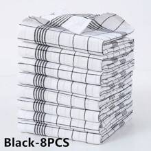 1/2/4/6/8/12 pièces Serviettes de cuisine ultra-douces, super absorbantes, à motifs carreaux et rayures, chiffons à vaisselle rouges / bleus / noirs, parfaits pour la maison et la salle à manger