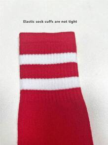 1 Pair Kids Breathable Striped Sports Socks, Thin Knee-High Soccer Socks For Boys Girls, Versatile Socks For Children Aged 2-12 - Multicolor - View 9