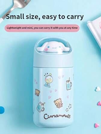  Sanrio Stainless Steel Insulated Travel Mug - Cute And Portable, Keeps Beverages Hot Or Cold, Optional Lid Design, Stylish Appearance, Suitable For Various Settings.