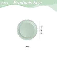 10 piezas de platos de papel de bordes lisos de color verde salvia de 7"/9" para fiestas, platos de papel de color verde salvia sólido que agregan ambiente festivo, adecuados para fiestas de cumpleaños, picnics, reuniones familiares, celebraciones de Año Nuevo, celebraciones del Día de San Valentín - Multicolor - Ver 8