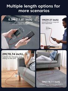 27W Max Fast27W Charging Type C Cable 3.1A USB A To USB C Fast Charging Cable Compatible With IPhone 16/15/15Plus/15 Pro/15 Pro Max, Honor Realme Oneplus OPPO USB Type C Charging Cord Data Cable Advance Fast Charging Forng S24 23 Ultra S22 S21 Quick Charging-Red - Red - View 7