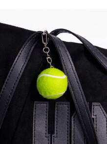 网球钥匙扣吊坠、迷你网球钥匙扣、可爱的书包挂饰、网球车配件、独特的礼物创意、浮动、圆形、开口环设计、新奇礼品袋饰物、适合运动爱好者的可爱手机配件 - 彩色 - 查看 2