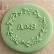 Customize Text With 2 Cookies Cake Decorations Halloween And Christmas DIY Cutters Sugar Cake Templates Wedding Clay Fondant Embosser Name Cake Mold Handmade Cookie/Biscuit Embosser Stamp