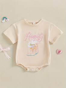 Newborn Baby Girl Western Outfits Cowgirl Howdy Boots Bodysuit Short Sleeve Bubble Romper Infant Summer Clothes - 杏色 - 查看 3