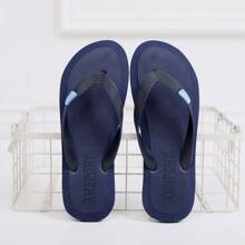Men's Flip Flops, Anti-Slip Comfortable Casual Slippers, Simple Thong Style Outdoor Beach Sandals - Blue - View 3