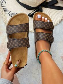 Women's Slippers With Hook-And-Loop Design, Fashion & Versatile, Anti-Slip & Breathable Slide Sandals, Adjustable Fit & Comfort, Practical For Travel, Beach, Indoor & Outdoor Wear