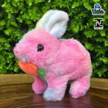 Interactive Tie-Dye Plush Rabbit With Light, Sound And Movement - Guaranteed Fun! - teñido anudado - Ver 2