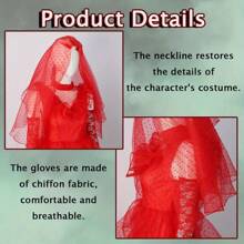 Lydia Cosplay Costume Red Wedding Dress With Veil Gloves Lydia Cosplay Costume For Women Halloween Costume - Lidya - View 4