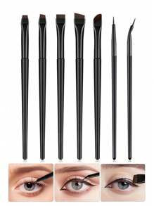7件套眼部化妆刷套装，包含眼线刷、斜角眼线刷、超细眼线刷、眉刷，方便打造眼影、眼线和眉妆。 - 黑色 - 查看 9