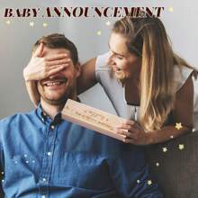 Surprise Pregnancy Announcements For Dad Pregnancy Test Keepsake Box Wooden Baby Announcement Coming Soon Baby Bodysuit Pregnancy Reveal Baby Gift Sets For For Husband Grandparents - Bố - Xem 4