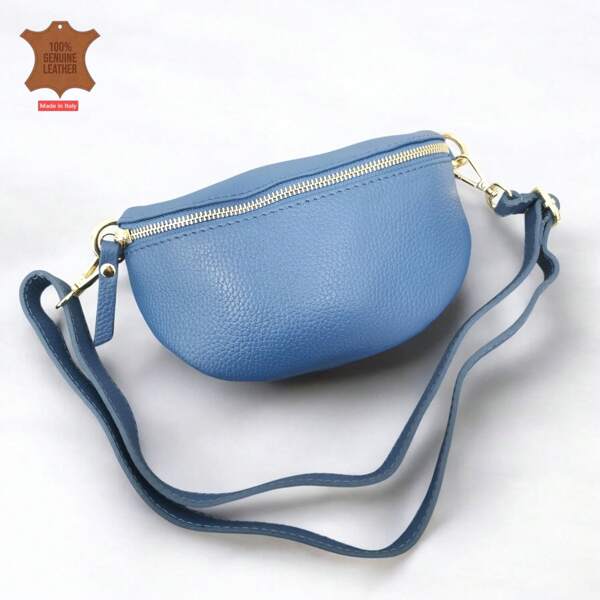 Women's Metal PU Leather Waist Bag, New Casual Small Crossbody Bag, Solid Color Shoulder Bag Minimalist Versatile Practical Chest Bag