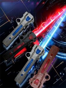 1 件伸缩式、可伸缩激光剑手指旋转抗压力发光玩具、礼品发光棒、可组合两把剑（不含电池） - 彩色 - 查看 2