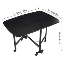 Miumaeov Multifunctional Dining Table, Folding Kitchen Dining Table with 6 Wheels, Kitchen Dining Table, Portable Dining Table, 33.07*29.53*7.87in, Black - Schwarz - Übersicht 3