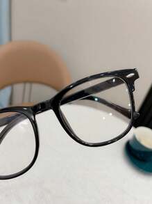1 件女士时尚圆框眼镜，无度数，适合装饰和日常佩戴，适合阅读 - 無色 - 查看 3