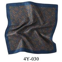 1pc Italian Style Business Casual Printed Polyester Pocket Square, Handkerchief, Suitable For Wedding, Birthday Or Banquet Party
