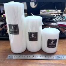 Weiße zylindrische Kerzen, rauchfreies Möbel-Accessoire, Deko, Requisiten für Homestay und Coffeeshop Fotoshootings, Geburtstags-Kerzen für Zuhause