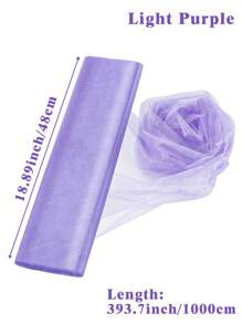 1卷透明欧根纱薄纱，婚礼仪式装饰，瑞士薄纱面料，适用于婚礼椅装饰、婚礼用品、DIY缝制网纱面纱，耐用材质，新娘送礼会装饰 - 紫色 - 查看 7