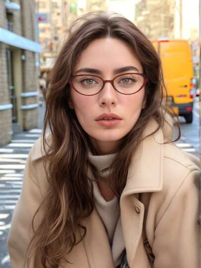 新款勃艮第猫眼平光眼镜，复古风格，修饰脸型，无需度数，男女皆宜的时尚眼镜