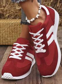 Leichte, einfarbig weiße Sneaker für Damen, Neue Mode Frühling/Sommer 2025, flache Lässig Sport Schuhe im Gump Stil, vielseitig einsetzbar