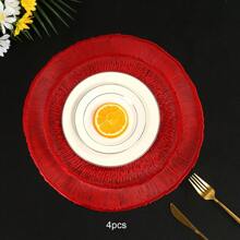 1 pièce/4 pièces/6 pièces Sets de table décoratifs en PVC résistant à la chaleur et antidérapants en forme de méduse avec feuille d'or ajourée, pour hôtels, restaurants, fêtes, mariages et vacances