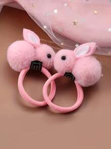 1pc Rabbit Cartoon Hair Scrunchie, Kids Hair Accessories, Cute Hair Tie For Girls