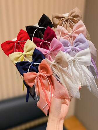 12 件多色蝴蝶结发夹，适合日常和休闲佩戴，四季时尚