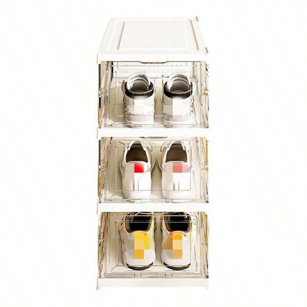 Zapatero Apilable de 3 Niveles con Puertas Transparentes – Organizador de Calzado Plegable, Duradero y Ventilado 3 Cajas Organizadoras De Zapatos Sneakers Plegable Zapatera Zapatos Apilables Estantes Plasticos Transparentes 3 Piezas Zapateras Apilables Premium Transparentes 3 Cajas