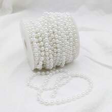 手工白色树脂珠仿珍珠链、花卉蝴蝶结链配件、蛋糕装饰包装、婚礼派对、珠宝装饰配件 - 彩色 - 查看 11