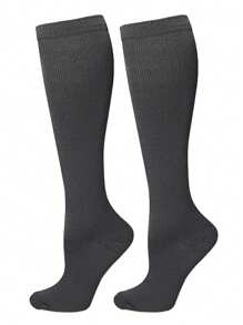 6 pares de calcetines de compresión con iones de cobre para deportes, hombres y mujeres, para ciclismo, fútbol, baloncesto, protección, de unicolor, largos