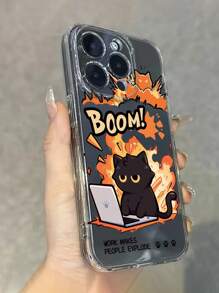 1pc Anime Exploding Cat Transparent Phone Case Compatible With Iphone 16e, 16, 13, 15, 15 Pro, 14 Pro, 14 Plus, 7/8 Plus, 11, 12 Pro Max, 13, 14 Pro Max, S24, S23, S25, A06, Great Gift For Friends And Family