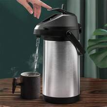 Distributeur de boissons isotherme 3L, pompe à air, carafe isotherme à double paroi, intérieur en acier inoxydable, extérieur en plastique, thème de l'espace, carafe multifonction pour boissons chaudes et froides pour la maison et le bureau