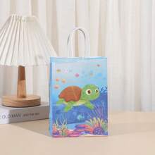 6/12/24 pièces/set de sacs en papier kraft 21*15*8cm thème océan, convient pour les cadeaux de vacances, anniversaires, shopping, transport et emballage cadeau décoratif, pour la fête des mères, les cadeaux de demoiselle d'honneur, de remise de diplôme, d'anniversaire, de mariage